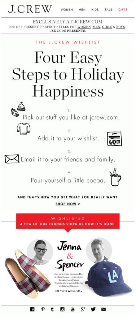 Email Holiday Example - J.CREW