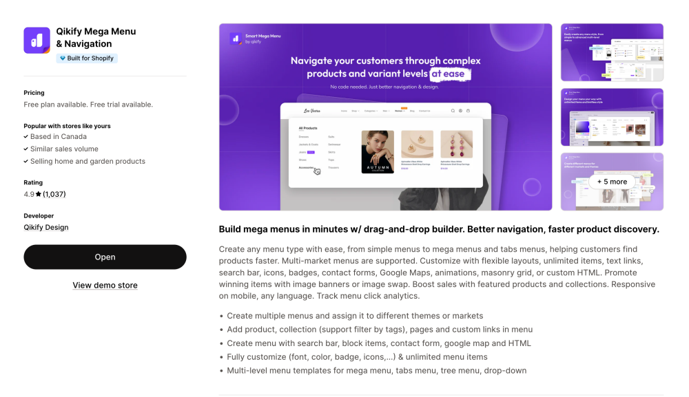 Image - Best Shopify Apps - Qikify Mega Menu & Navigation