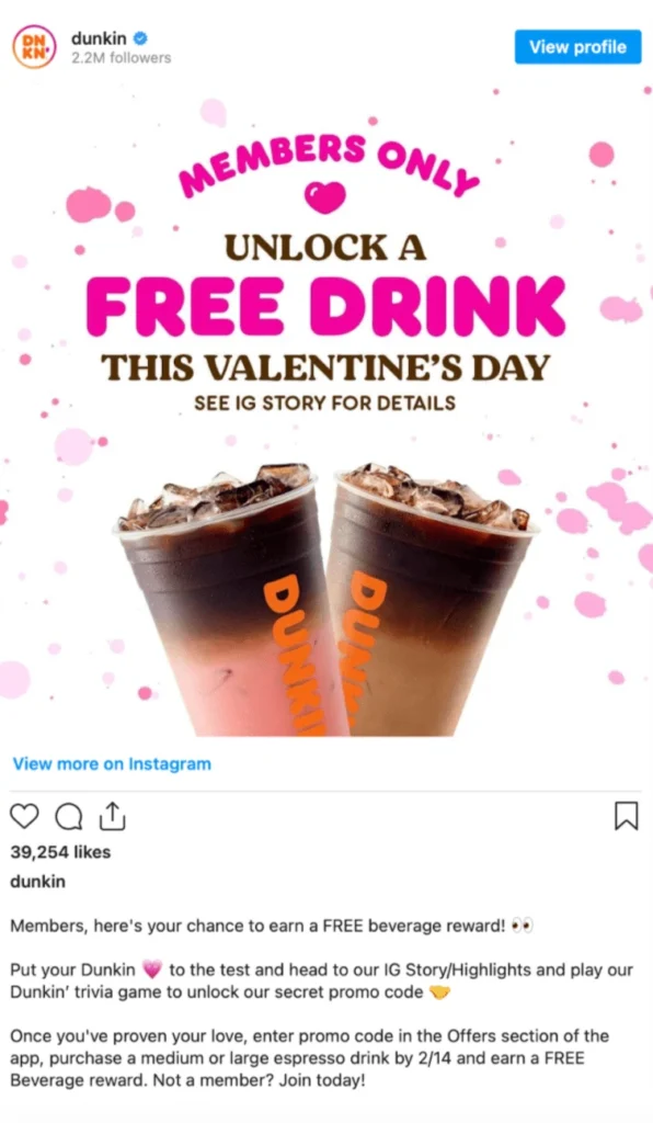 Valentine's Day Marketing Ideas for 2025 - Dunkin Donut
