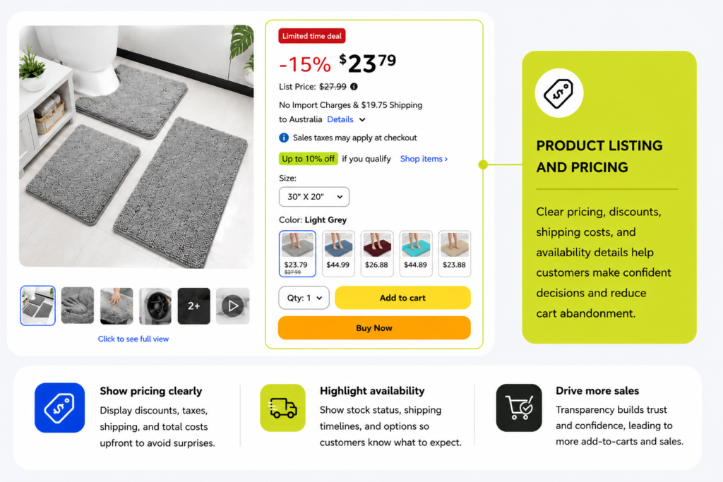 Visual Image - Transparent pricing and availability information